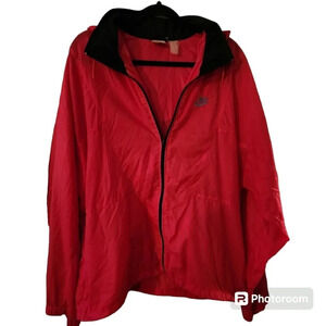 Retro Nike Windbreaker Jacket Red Black Full Zip Vintage 90s Tracksuit Style